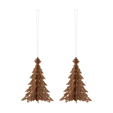 Suspension décorative Paper Pinetree lot de 2 - Café - Cooee Design