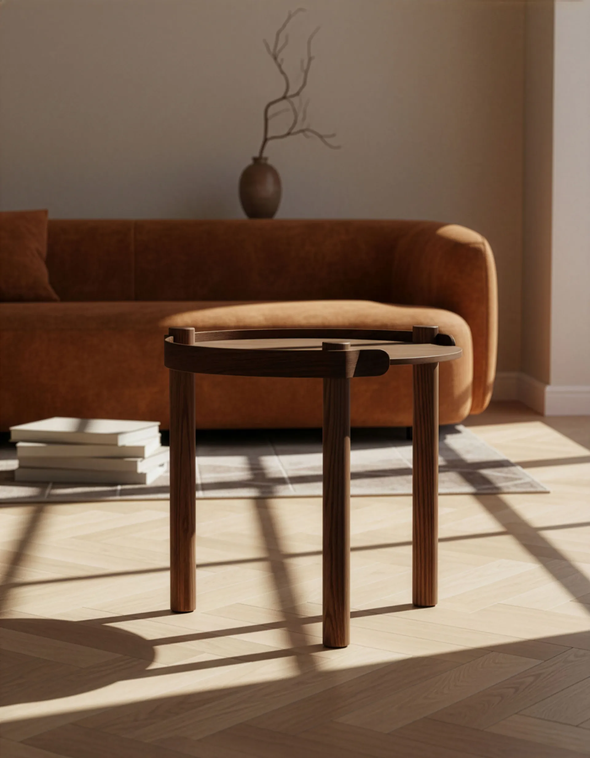 Table Woody Ø45 cm, Chêne foncé teinté Cooee Design