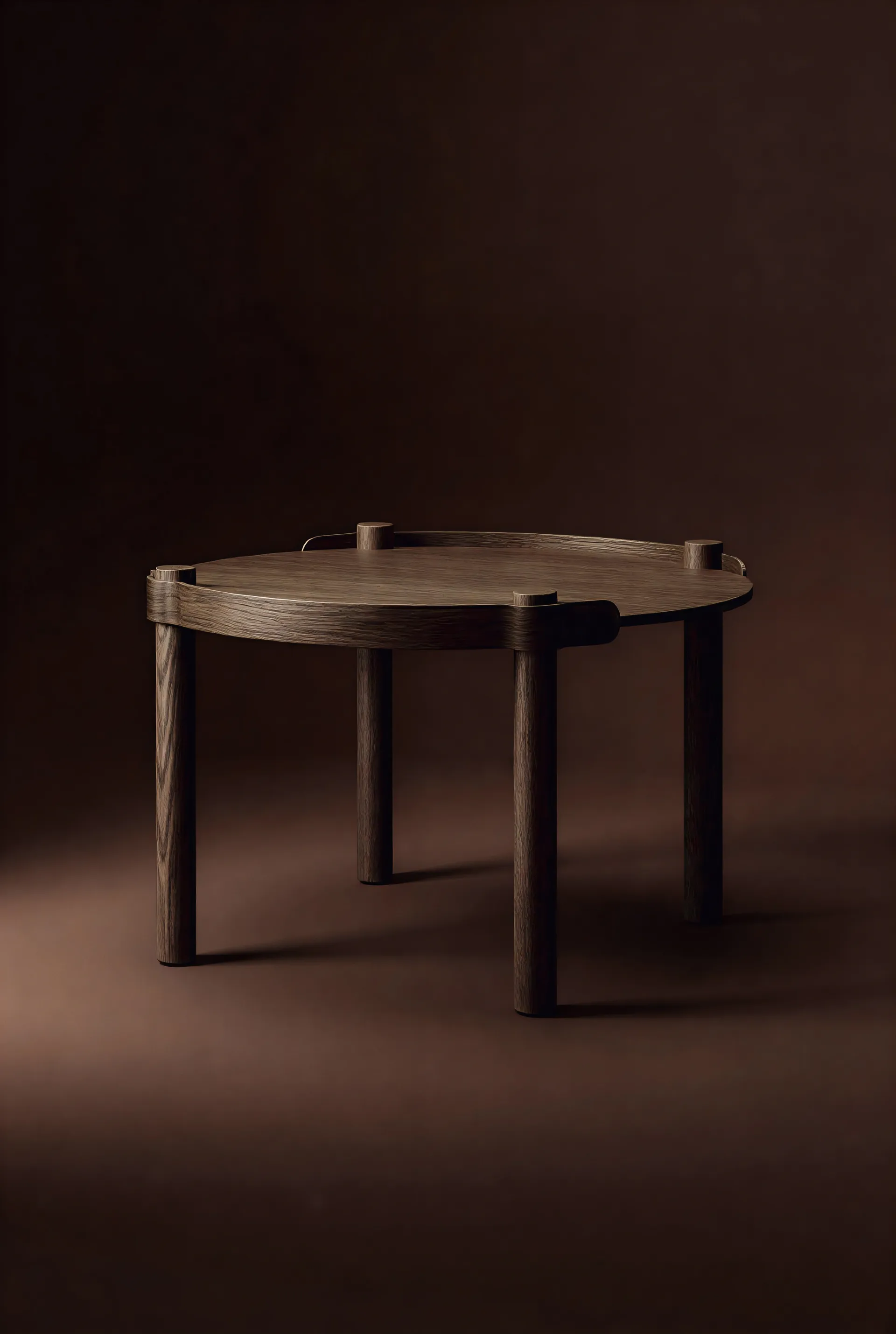 Table Woody Ø80 cm, Chêne foncé teinté Cooee Design