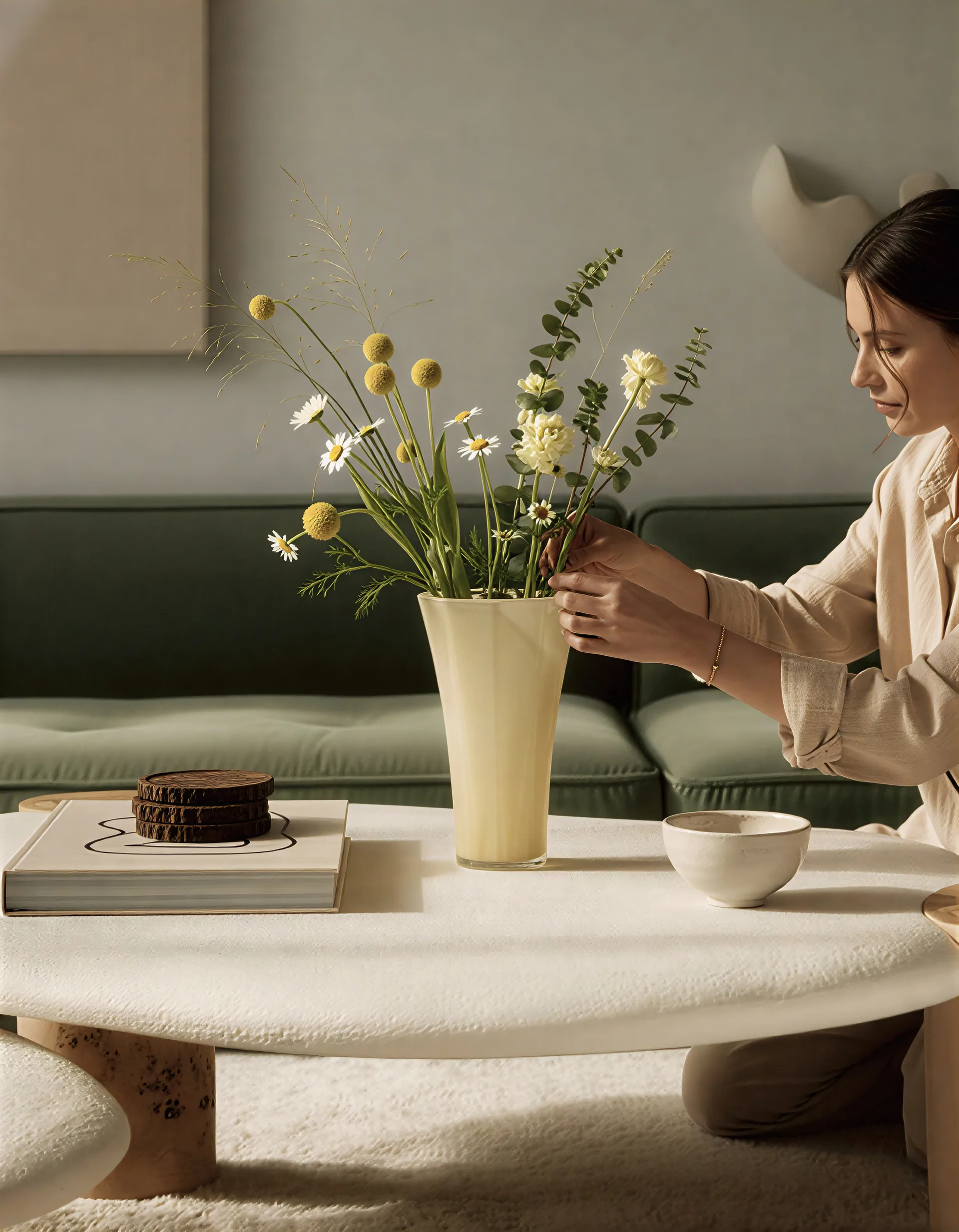 Vase Liliané 18 cm, Butter yellow Cooee Design