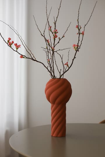 Vase Twist pillar 34 cm - Brick red - Cooee Design