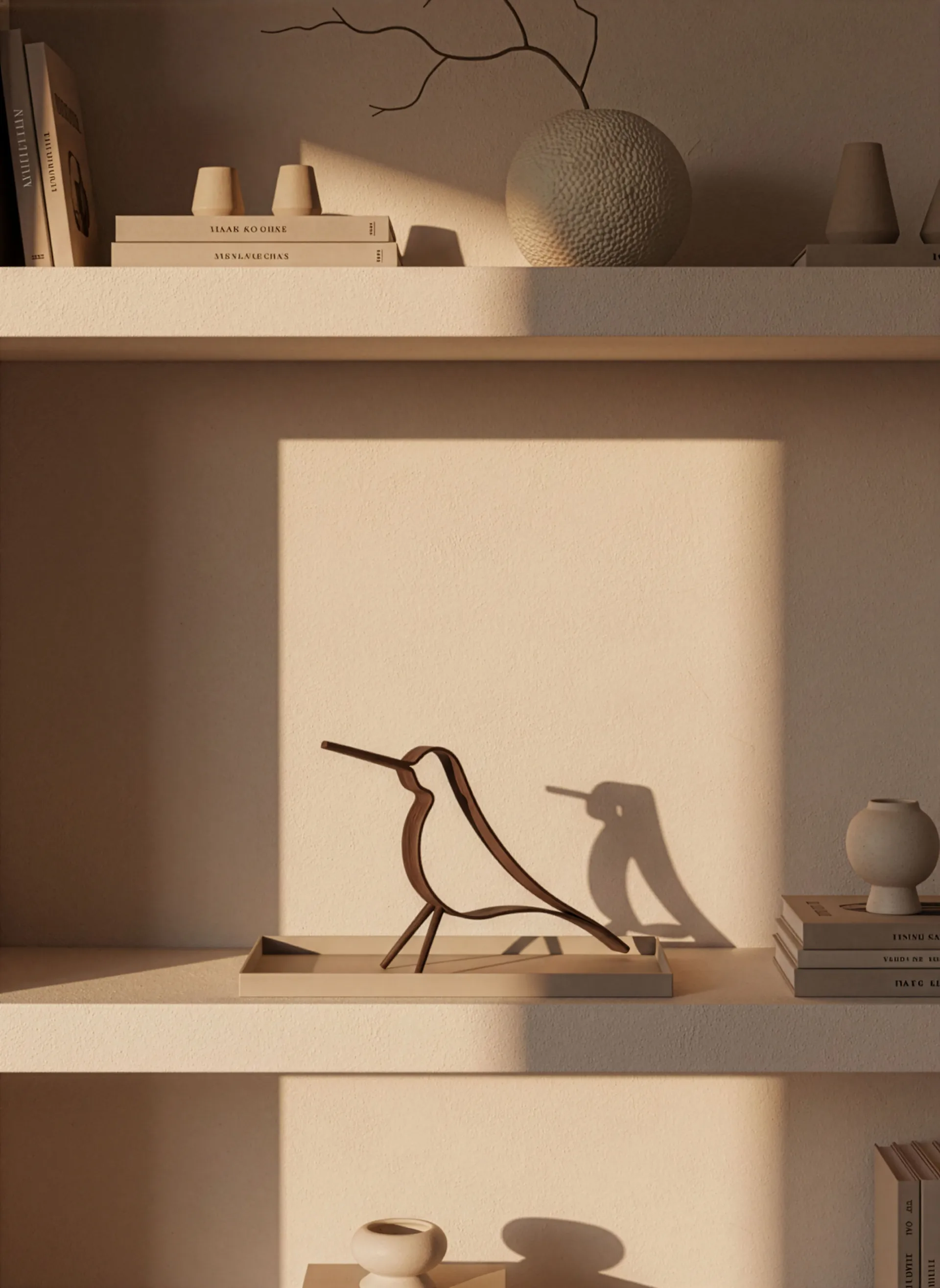 Woody Bird grand, Chêne foncé teinté Cooee Design