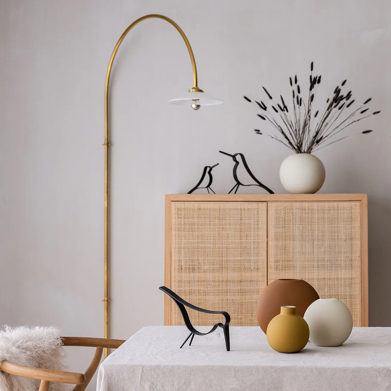 Woody Bird grand, Chêne peint noir Cooee Design