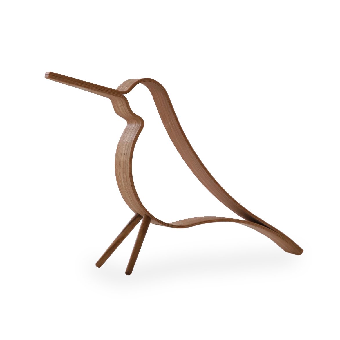 Cooee Design Woody Bird grand Chêne | Design Scandinave | Sculptures & figurines en porcelaine | Marron