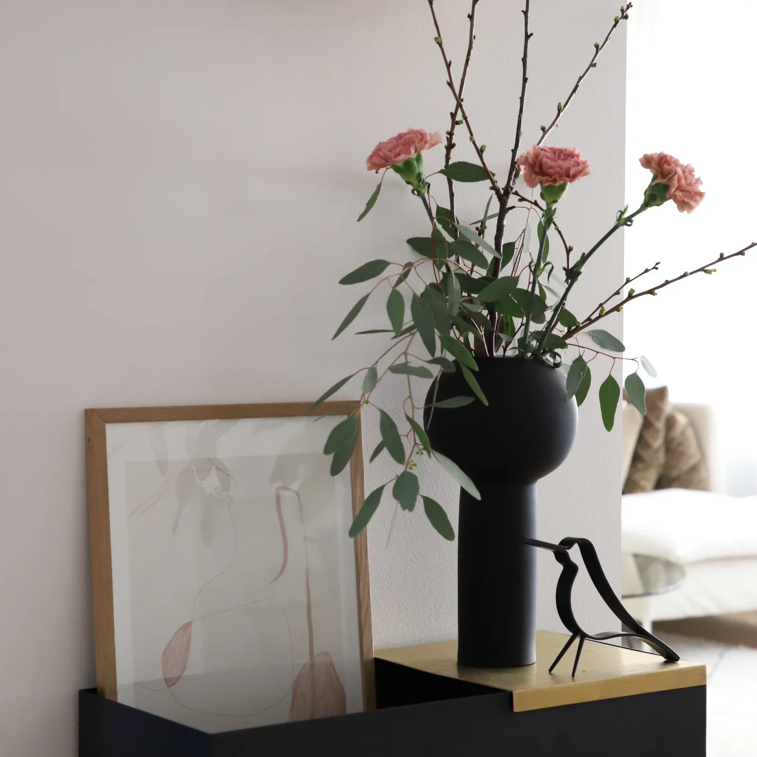 Woody Bird Petit, Chêne peint noir Cooee Design