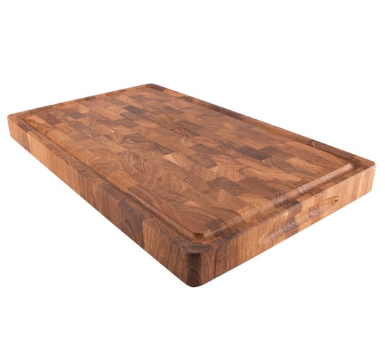 Culimat Planche à découper en chêne lamellé avec rainure 50x30 cm