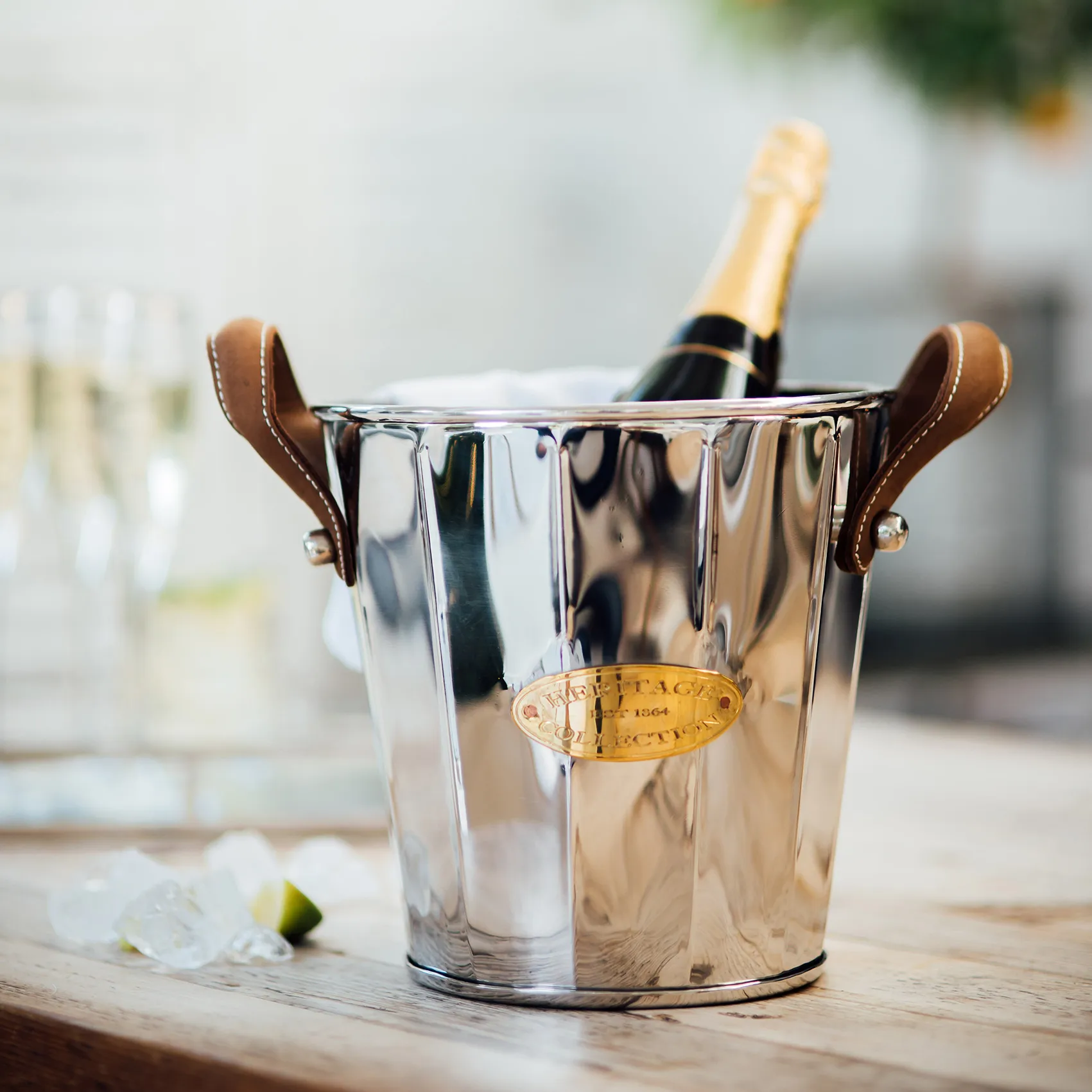 Refroidisseur de vin avec poignée en cuir Heritage, 23 cm Culinary Concepts