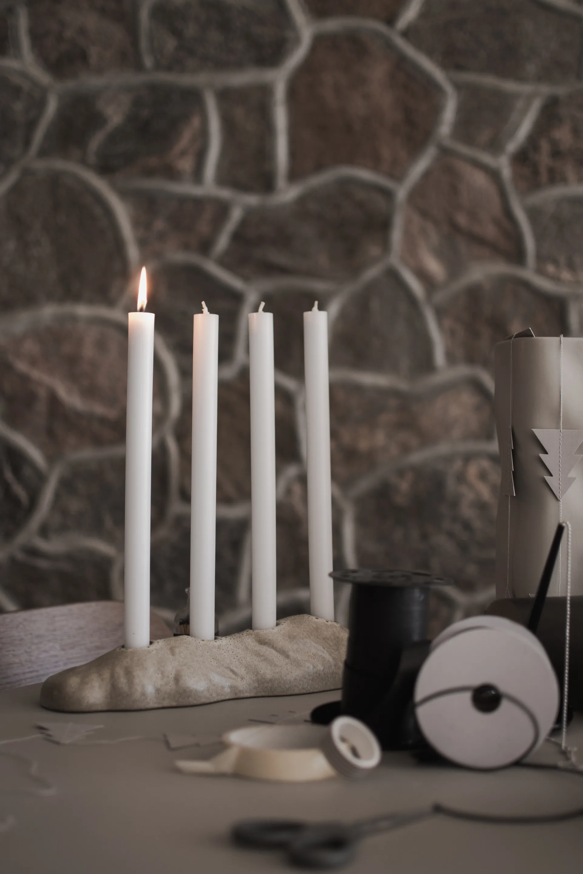 Bougeoir de l'Avent Base, Beige DBKD