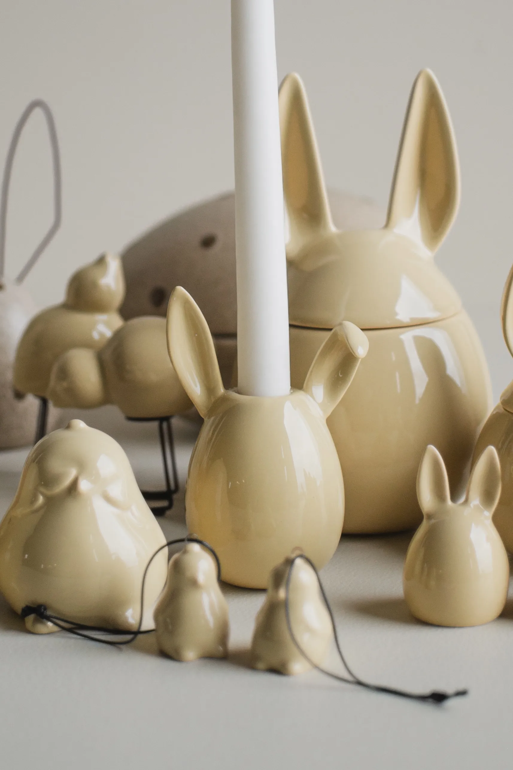 Bougeoir Rabbit 13 cm, Shiny yellow DBKD