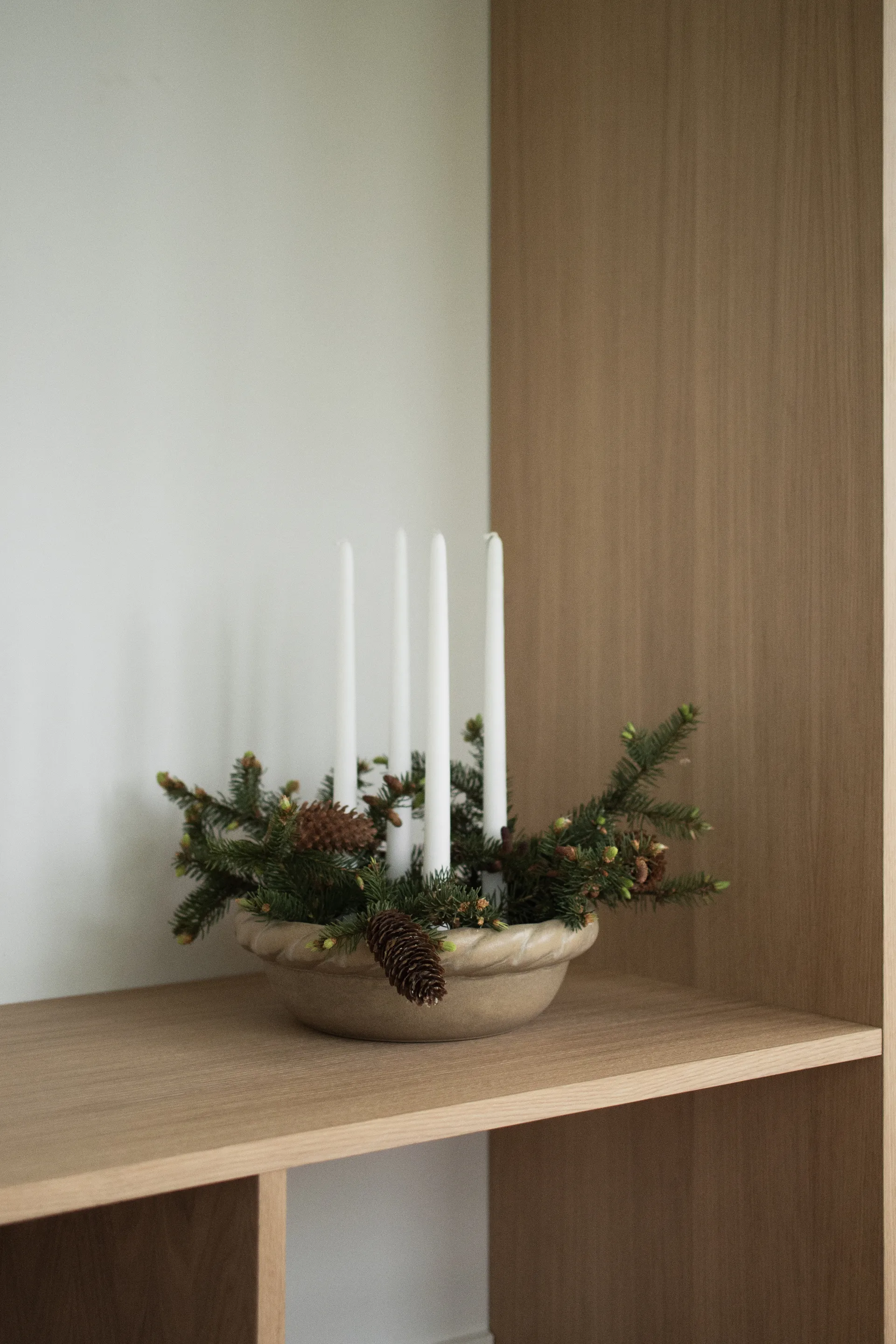 Bougeoir Twine plate Ø30 cm, Beige DBKD