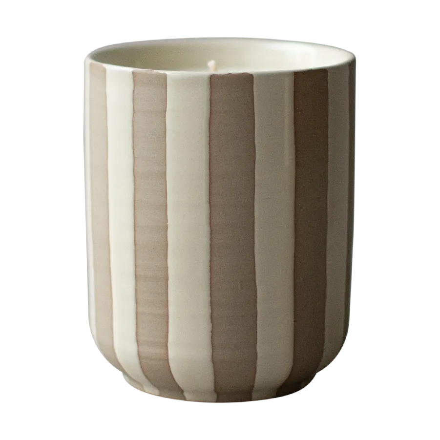 Bougie parfumée Burn 60 h, Rayures crème DBKD