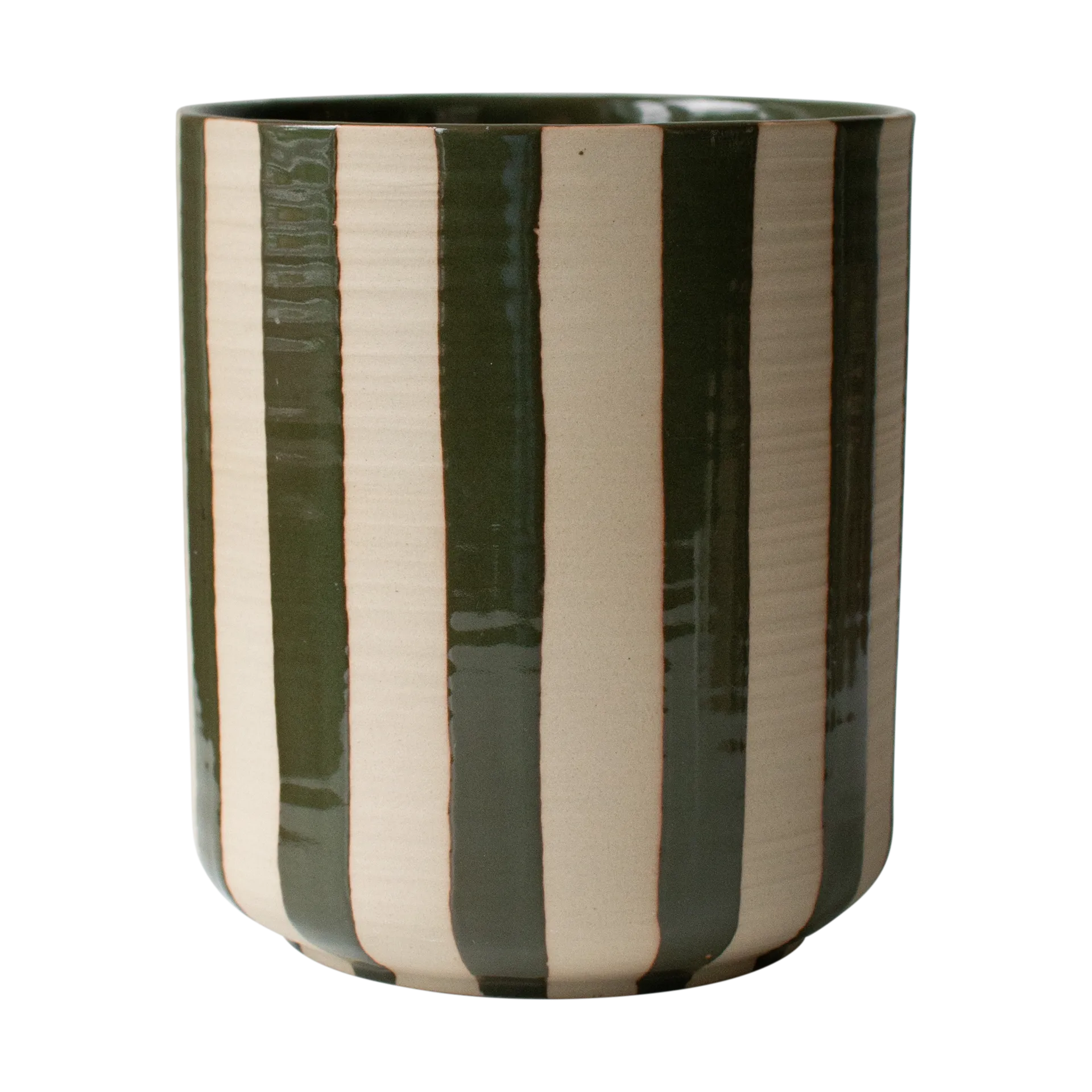 Cache-pot Line Ø14x16 cm, Stripe Green DBKD