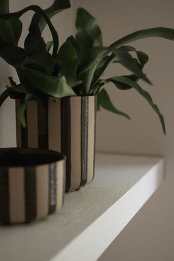 Cache-pot Line Ø14x16 cm - Stripe Green - DBKD