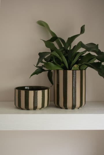 Cache-pot Line Ø14x16 cm - Stripe Green - DBKD