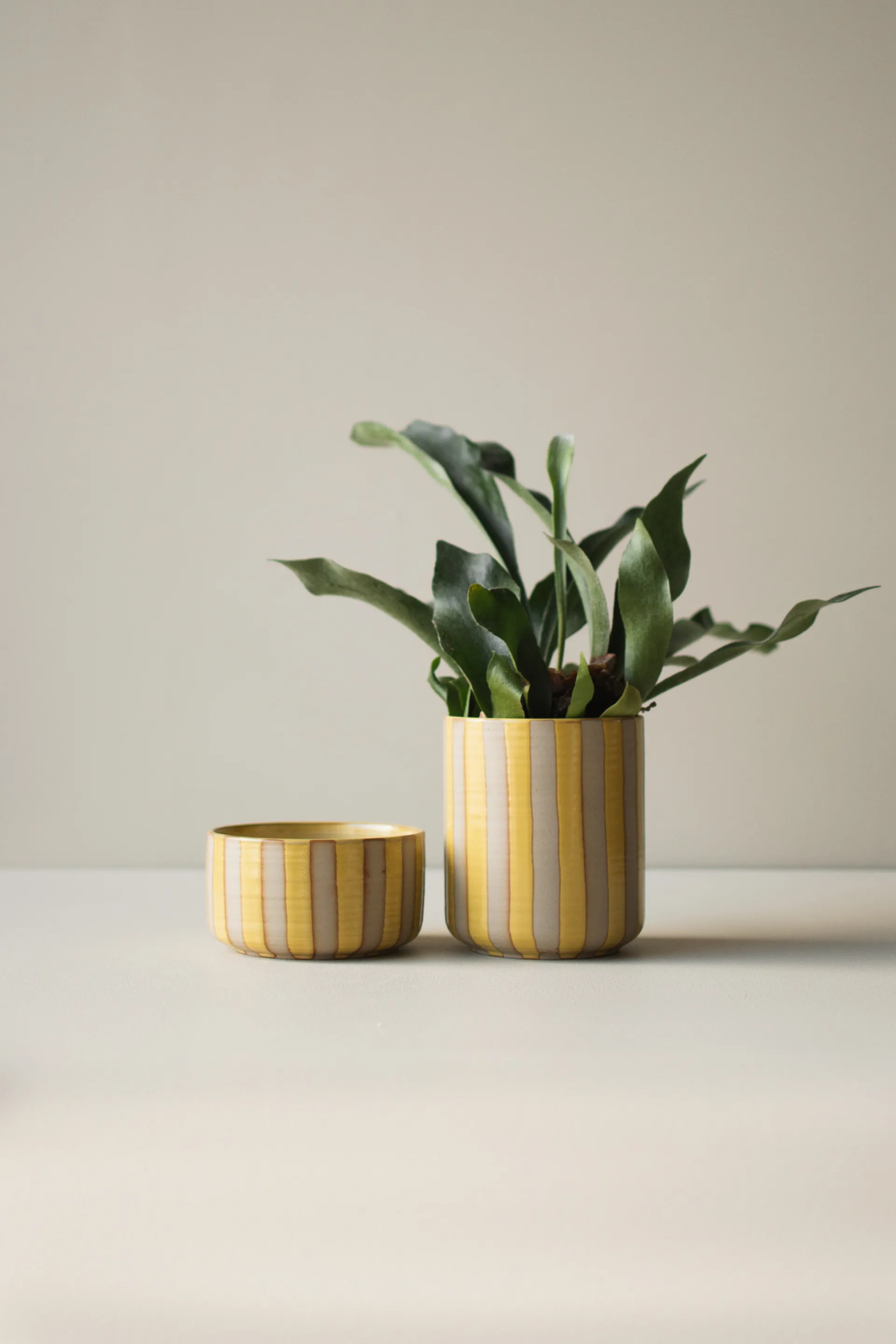 Cache-pot Line Ø14x16 cm, Yellow DBKD