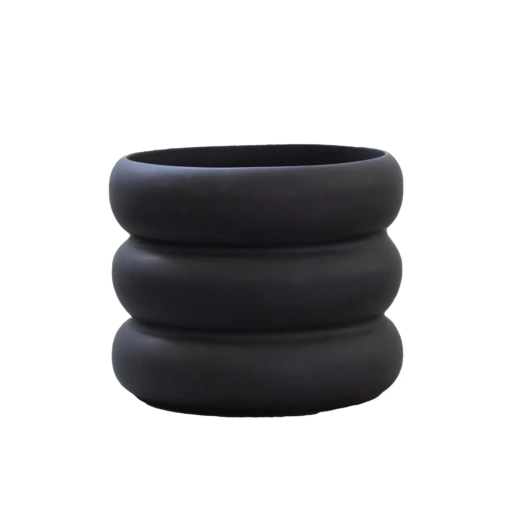 Cache-pot Mud noir, Petit, Ø 10 cm DBKD