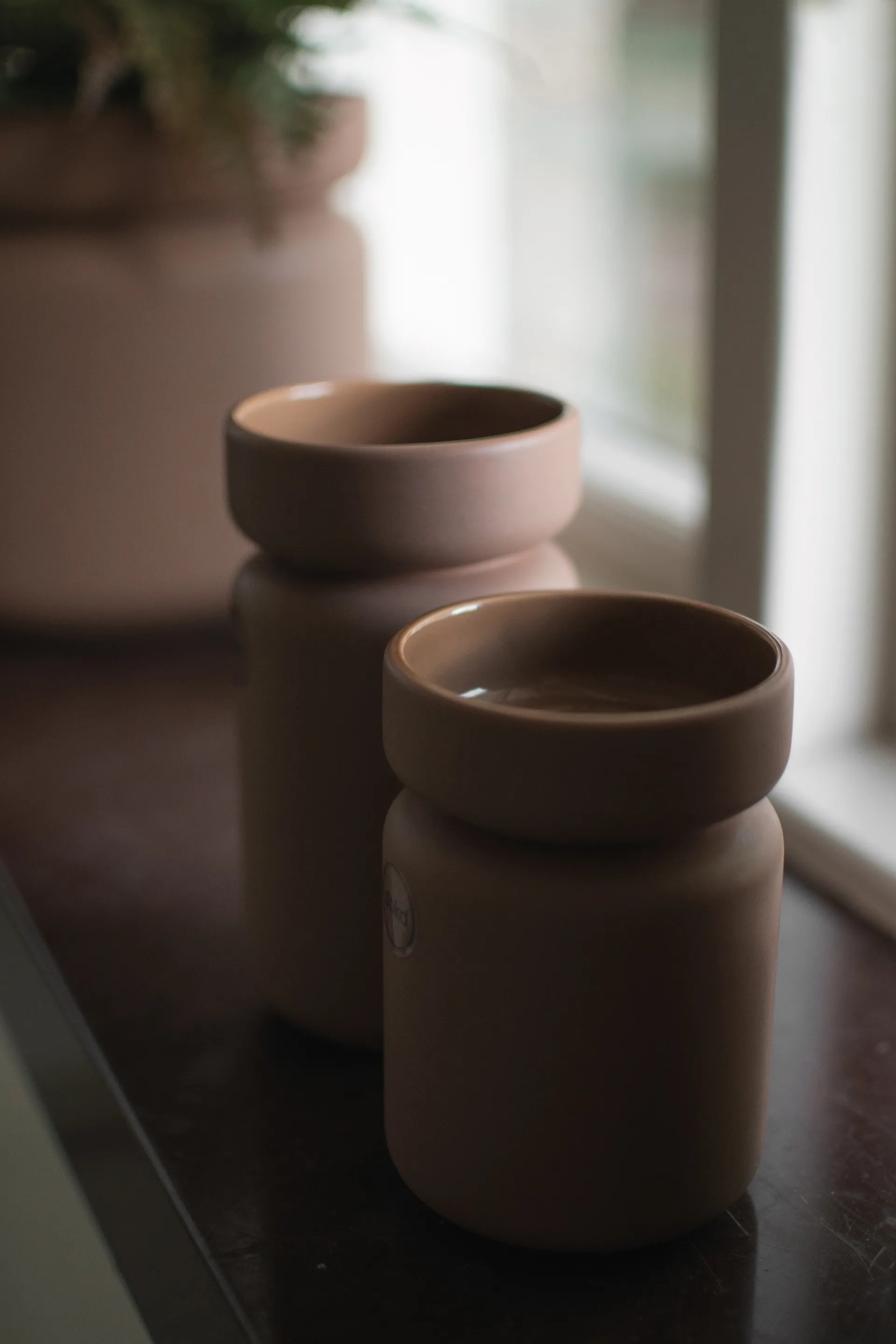 Cache-pot Neck, Nougat, Ø8x12 cm DBKD