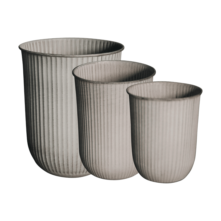 Cache-pot Out stripe, lot de 3 - Beige - DBKD