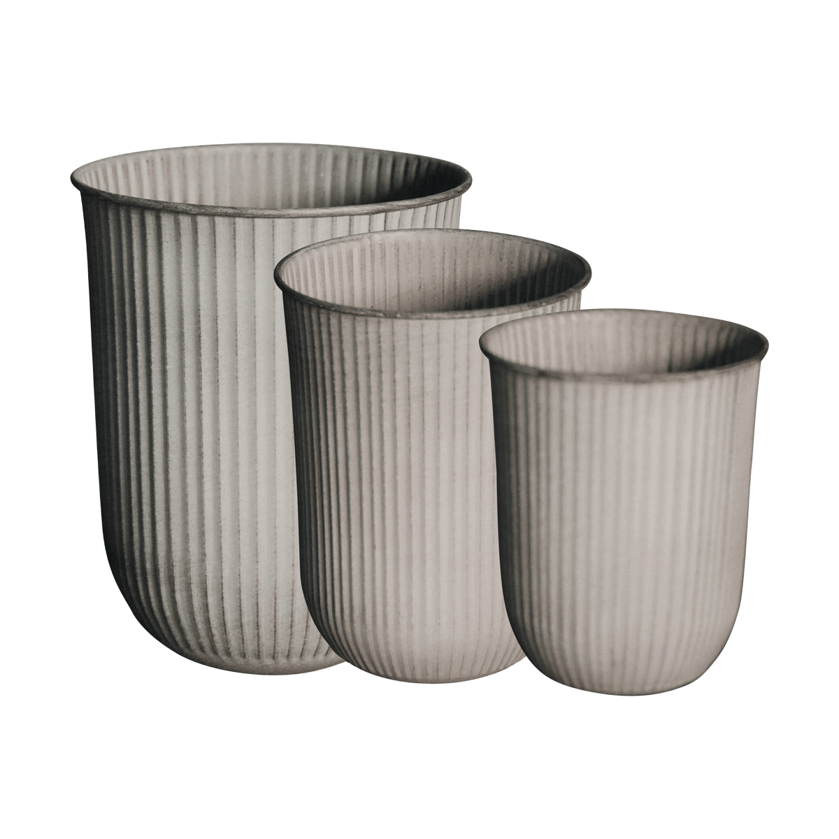 DBKD Cache-pot Out stripe, lot de 3 Beige