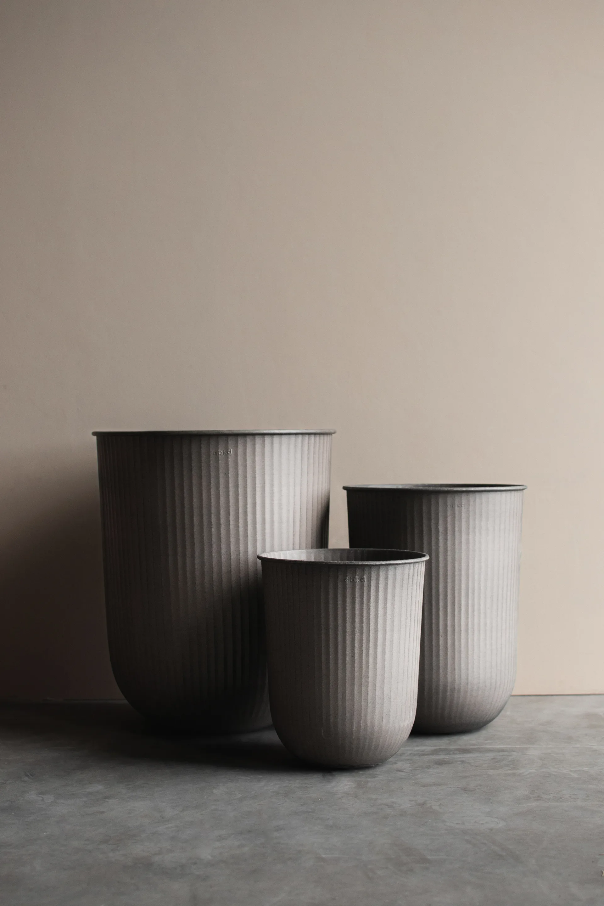 Cache-pot Out stripe, lot de 3, Beige DBKD