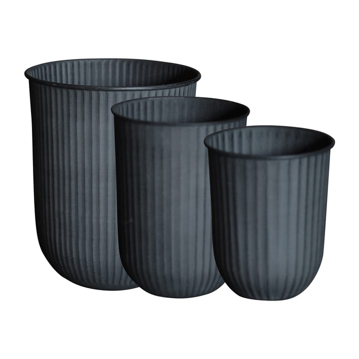 Cache-pot Out stripe, lot de 3 - Black - DBKD