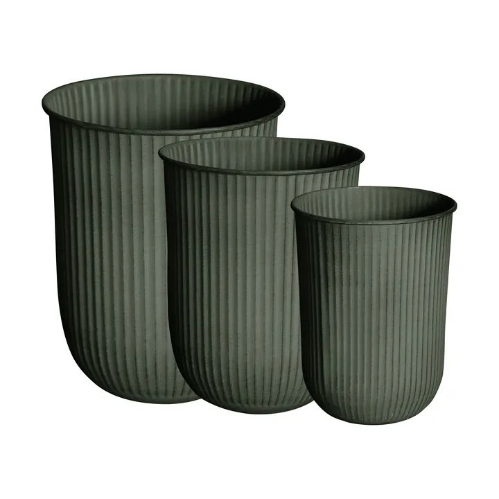 Cache-pot Out stripe, lot de 3 - Green - DBKD