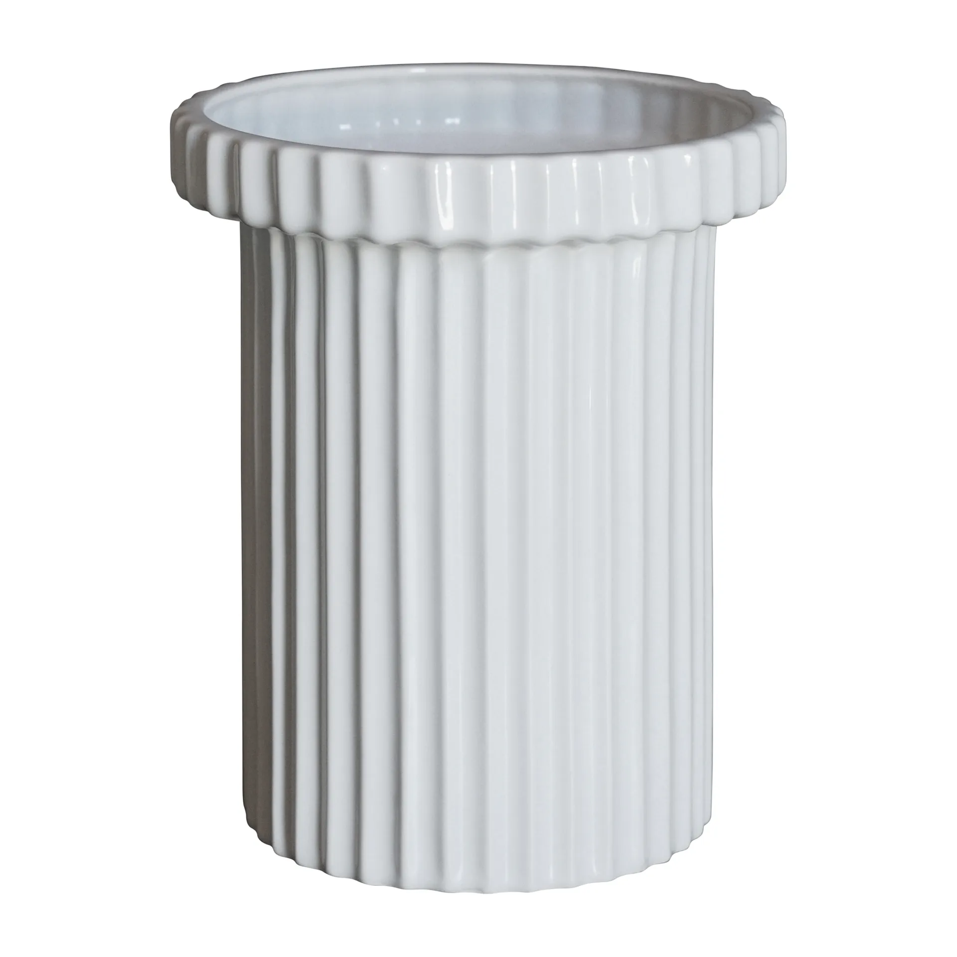 Cache-pot Stripe Petit h18 cm Ø12 cm, Shiny white DBKD