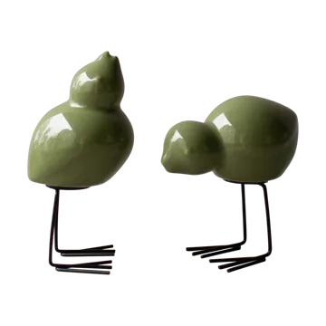 DBKD Décoration de Pâques Swedish Birds Lot de 2 - Vert brillant - DBKD