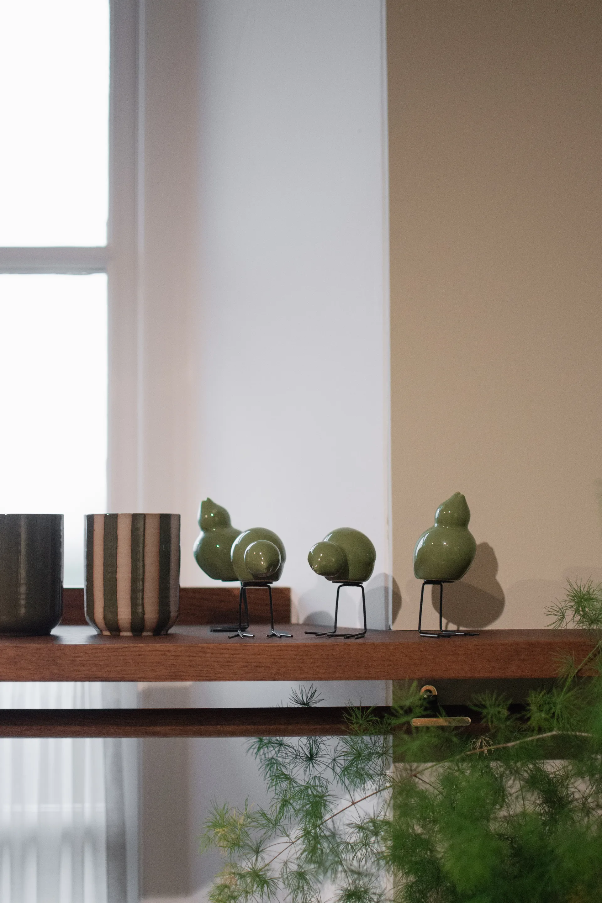 DBKD Décoration de Pâques Swedish Birds Lot de 2, Vert brillant DBKD