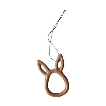 Décoration de Pâques Sprinkle rabbit 8 cm - Noisette brillante - DBKD