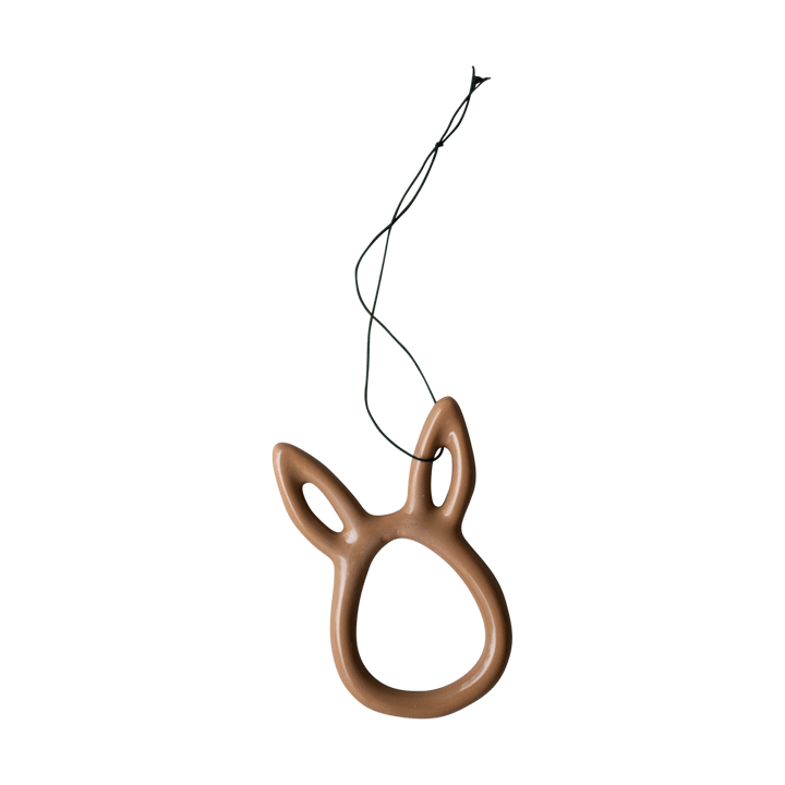 Décoration de Pâques Sprinkle rabbit 8 cm - Noisette brillante - DBKD