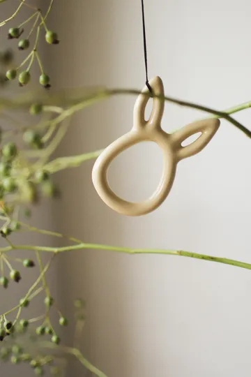 Décoration de Pâques Sprinkle rabbit 8 cm - Shiny yellow - DBKD