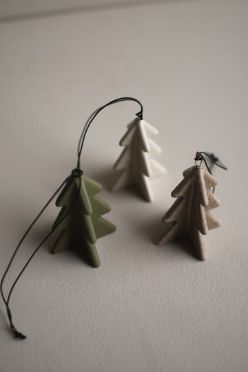 Décoration suspendue Hanging winter tree 7 cm - Beige - DBKD