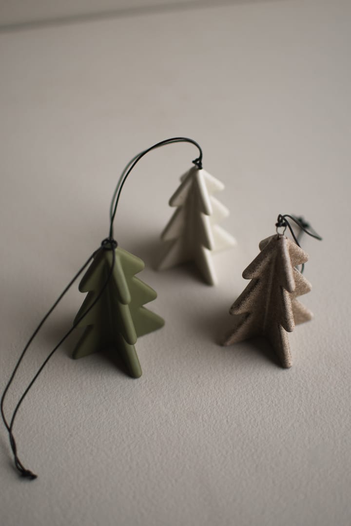 Décoration suspendue Hanging winter tree 7 cm, Beige DBKD