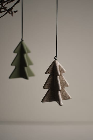 Décoration suspendue Hanging winter tree 7 cm - Beige - DBKD
