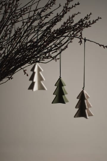Décoration suspendue Hanging winter tree 7 cm - Beige - DBKD
