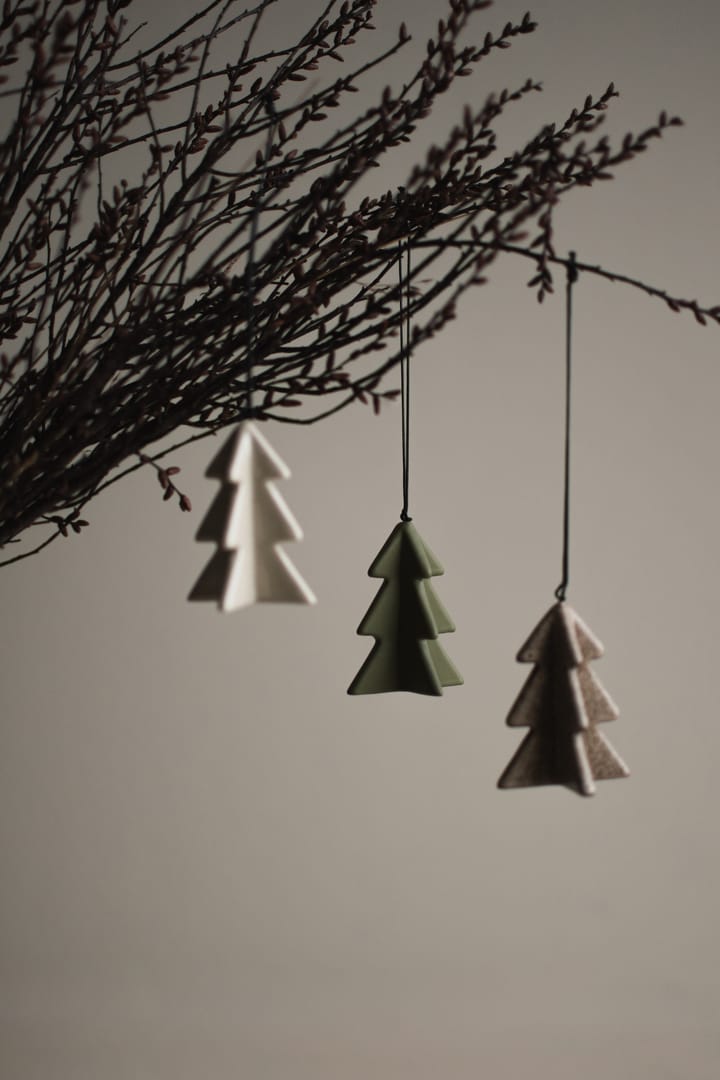 Décoration suspendue Hanging winter tree 7 cm, Beige DBKD