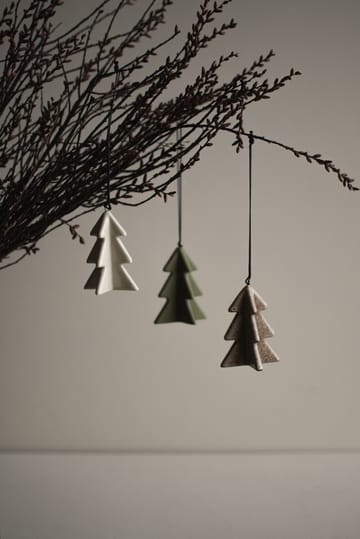 Décoration suspendue Hanging winter tree 7 cm - Vanilla - DBKD