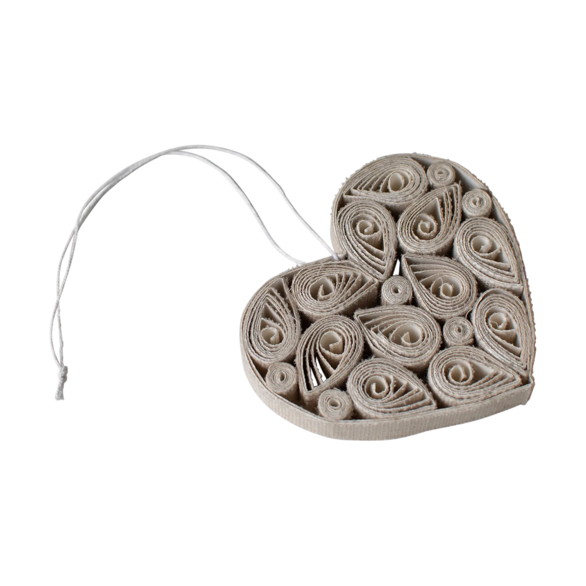 Décoration suspendue Paper heart 8 cm, Creme DBKD