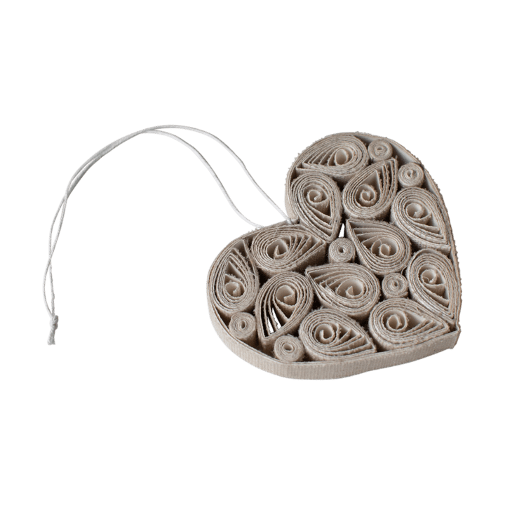 Décoration suspendue Paper heart 8 cm, Creme DBKD