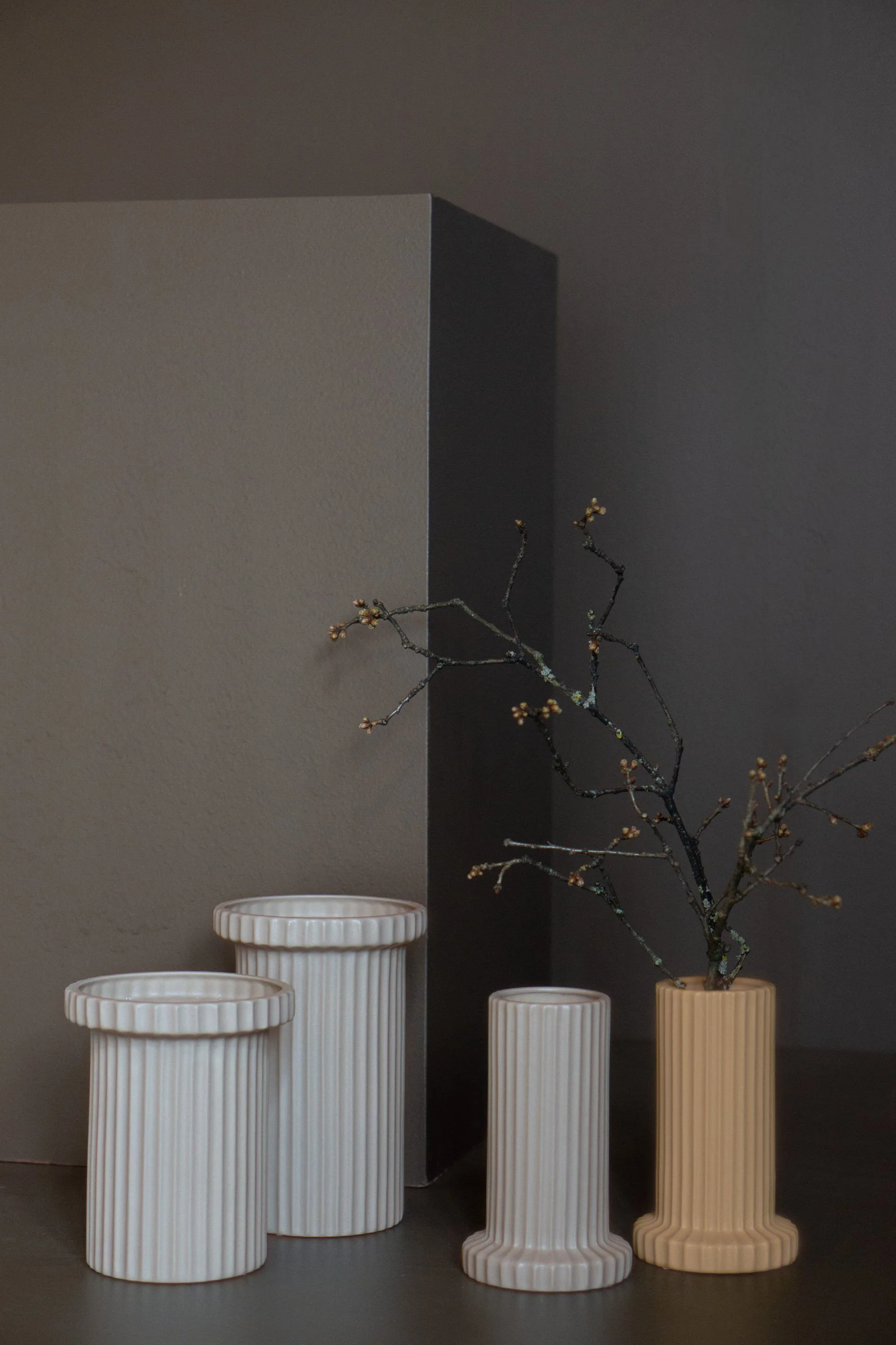 Grand cache-pot Stripe h22 cm Ø12 cm, Sabley mole DBKD