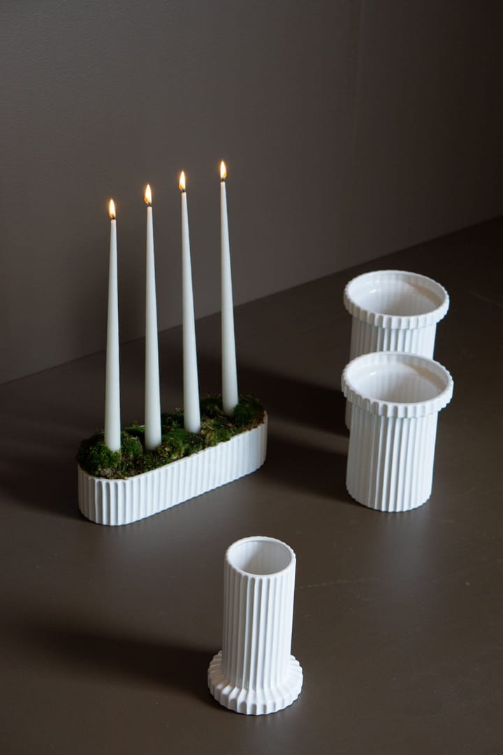 Grand cache-pot Stripe h22 cm Ø12 cm, Shiny white DBKD