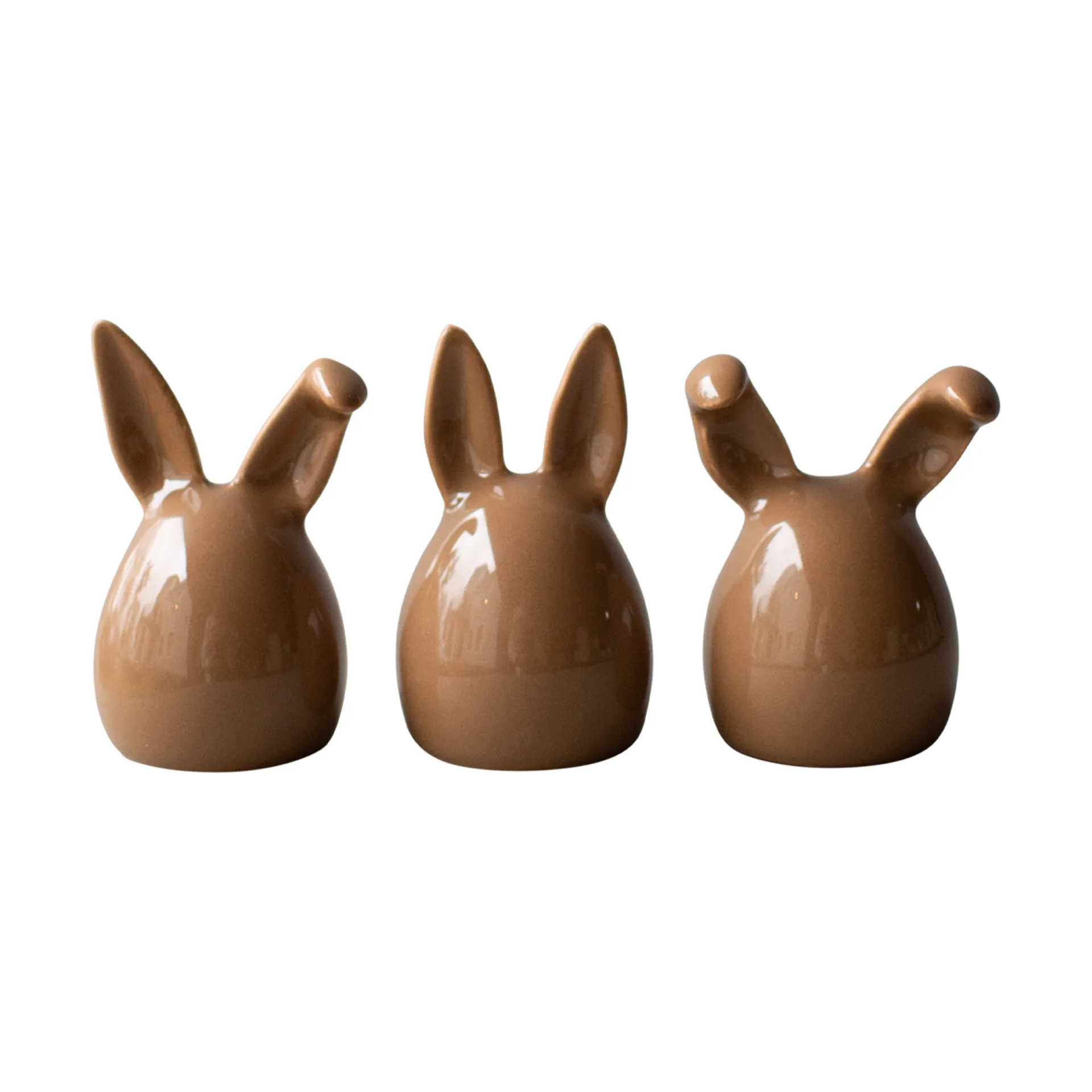 Lièvres de Pâques Triplets Lot de 3, Noisette brillante DBKD
