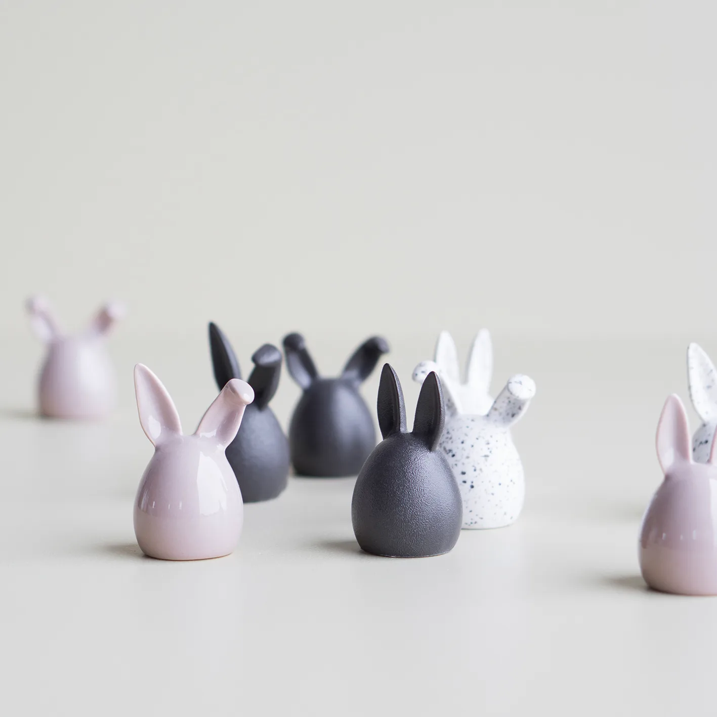 Lièvres de Pâques Triplets Lot de 3, White dot DBKD