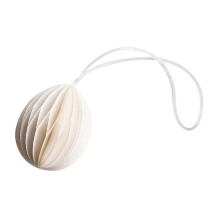 Pendentif de Pâques Ovoid papier small 4 cm - White - DBKD
