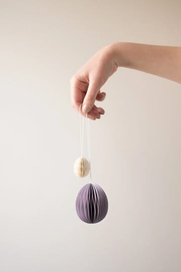 Pendentif de Pâques Ovoid papier small 4 cm - White - DBKD