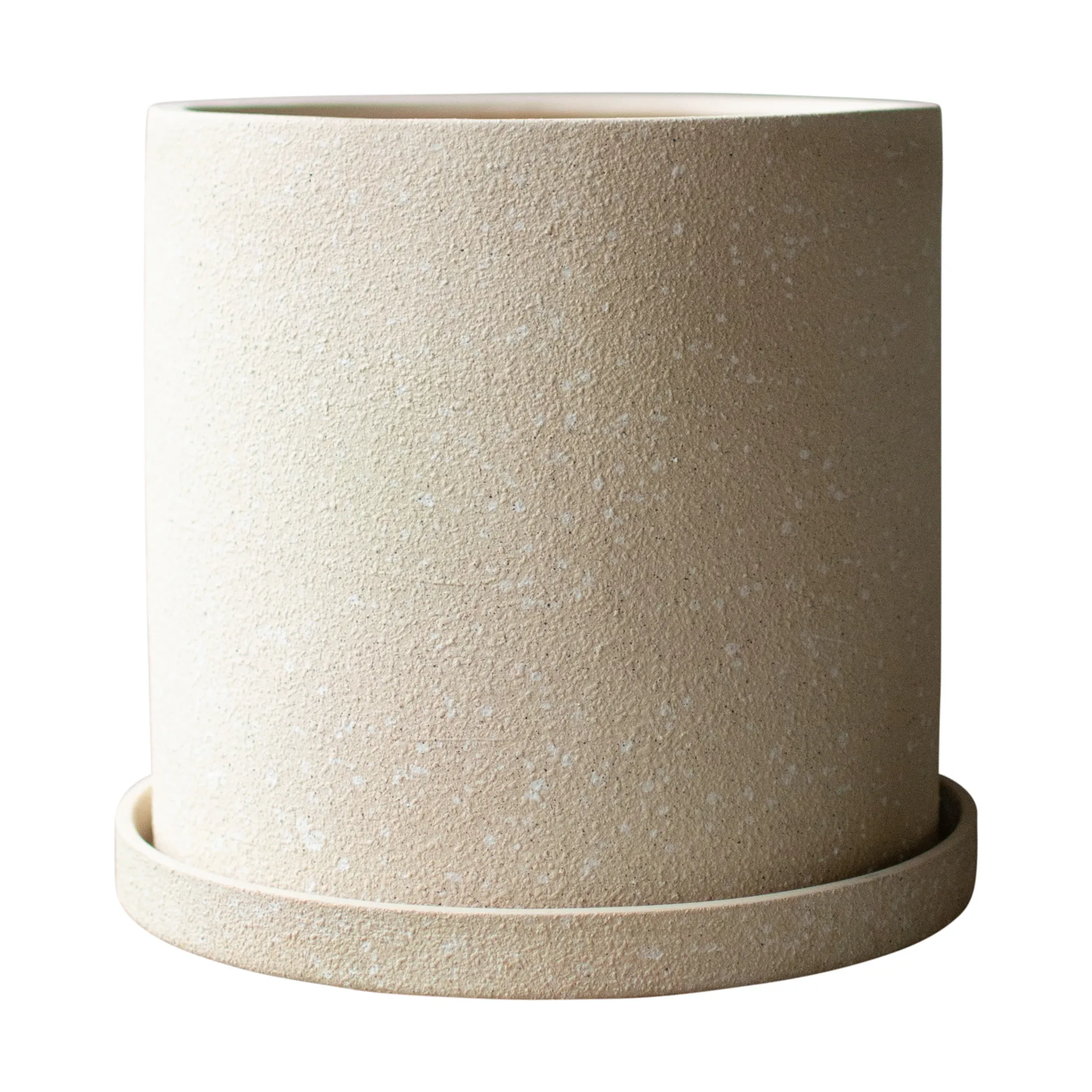 Pot Ø30 cm Grow avec soucoupe, Crème structure DBKD