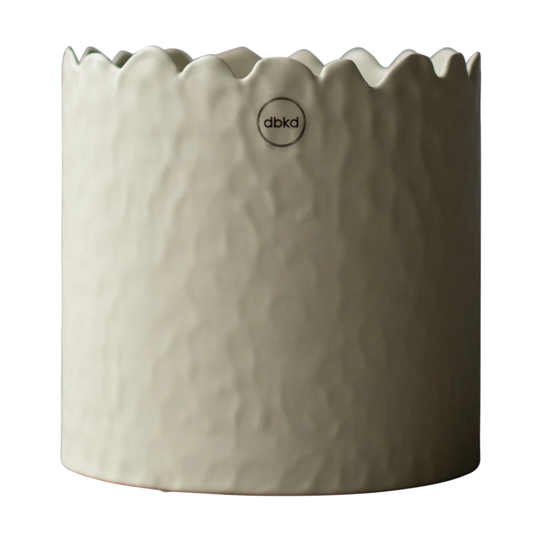 Pot Flowery Ø16 cm, Crème DBKD