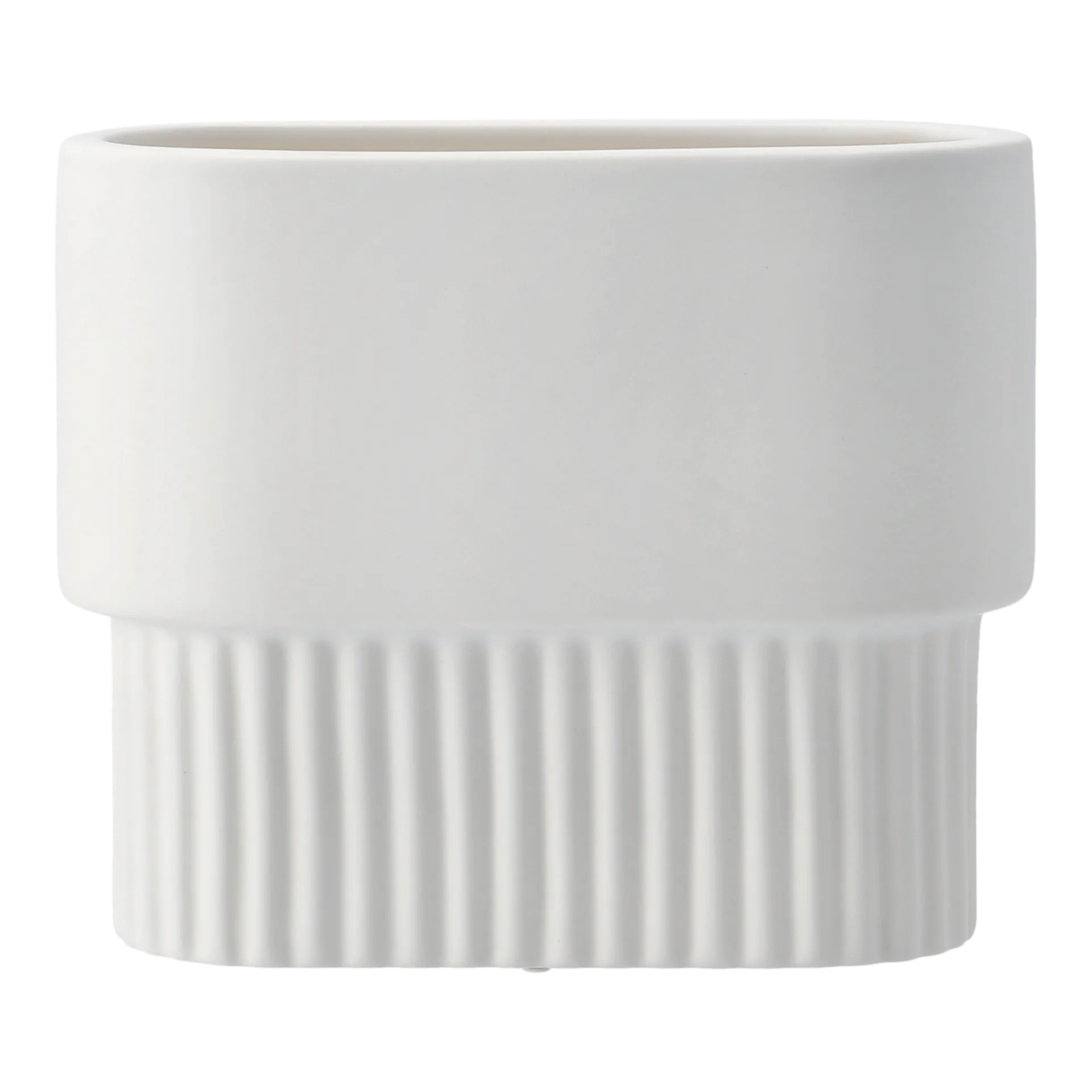 Pot Front oval bas, White DBKD