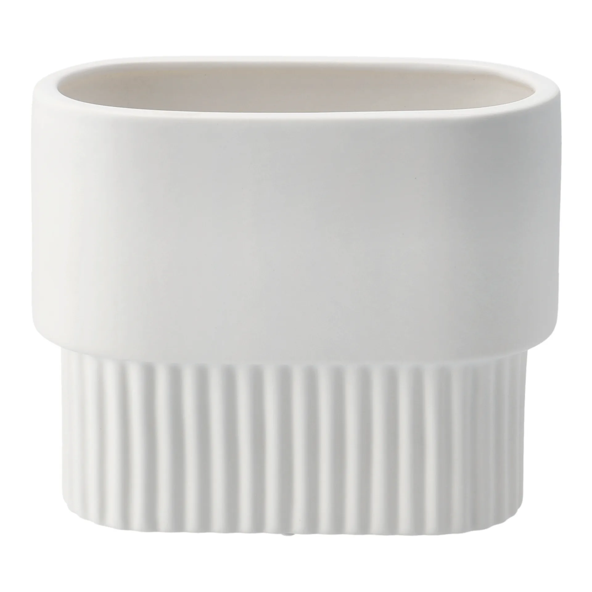 Pot Front oval bas, White DBKD